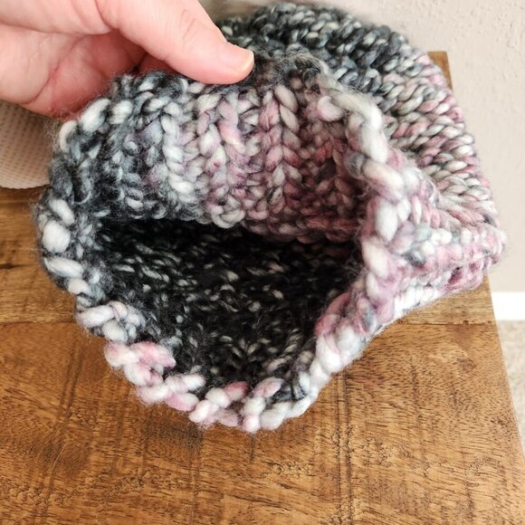 Handmade Heavy Knit Winter Hat with Pom Pom - Picture 6 of 6